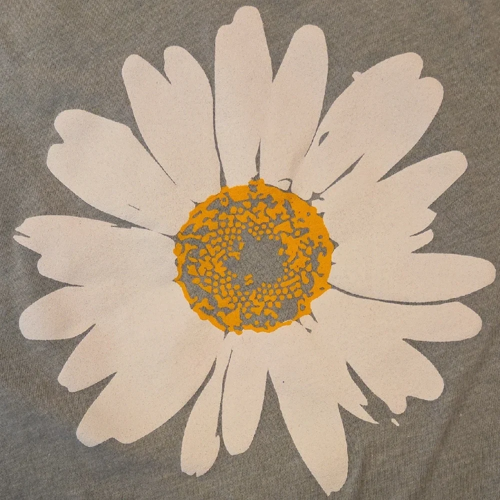Mint Green Daisy Print V-neck Short Sleeve Tshirt - Picture 5 of 6